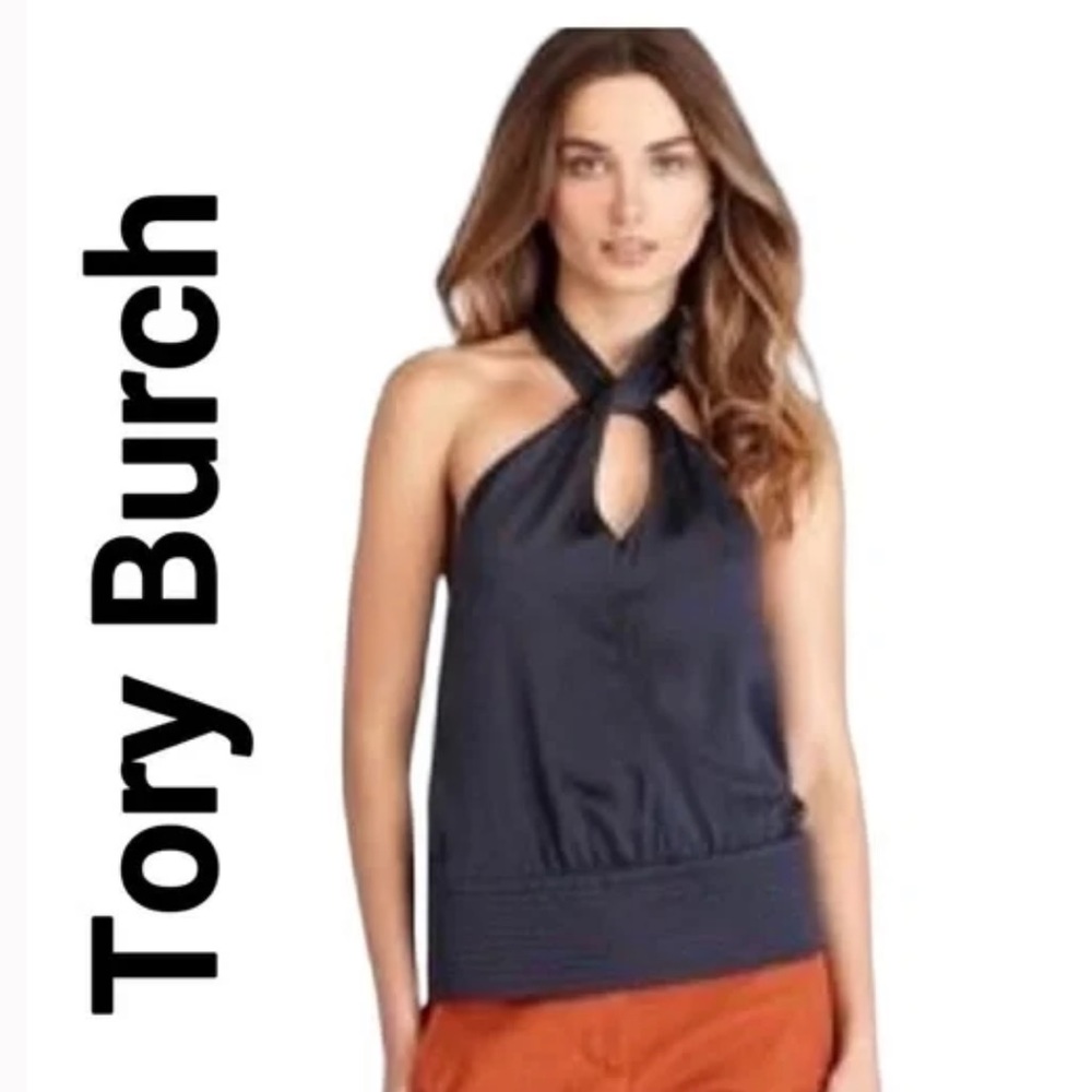 Tory Burch new halter top in navy blue size 2
